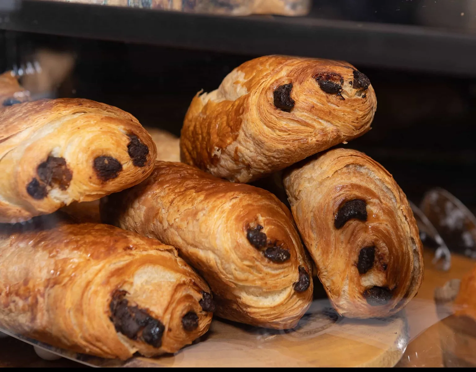 Closeup of croissants