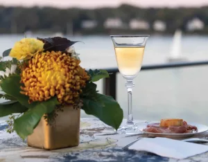 A table setting at the Naval Academy Visitor Center 2nd Deck