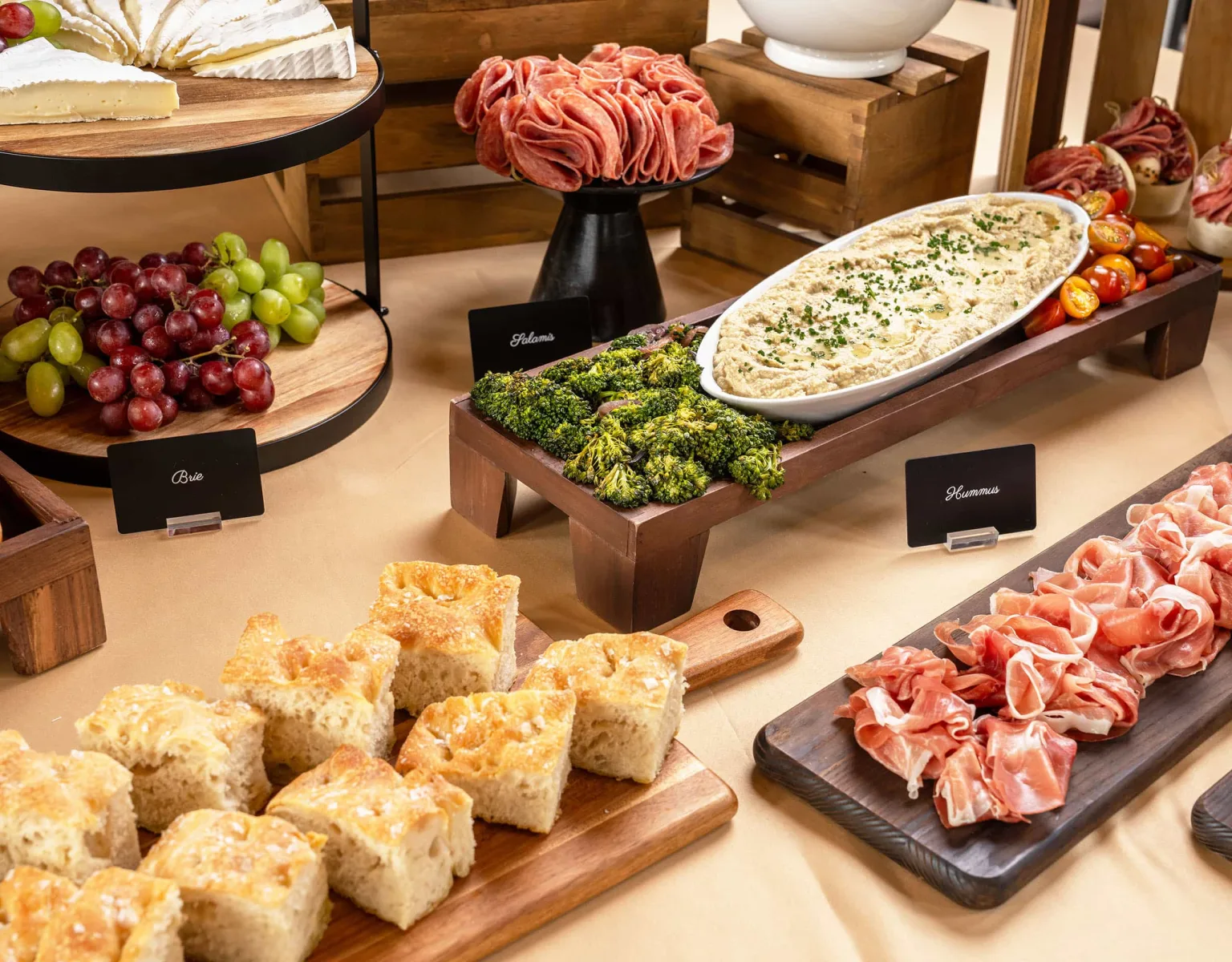 A variety of hors d'oeuvres