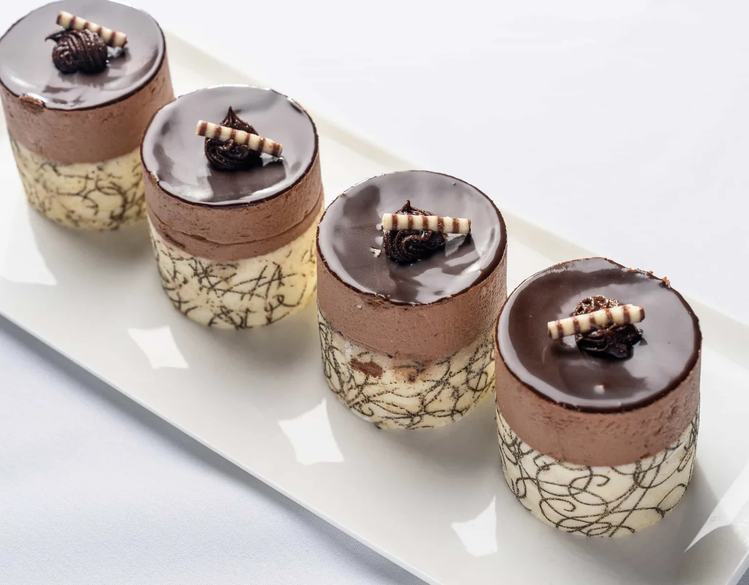 A closeup of desserts