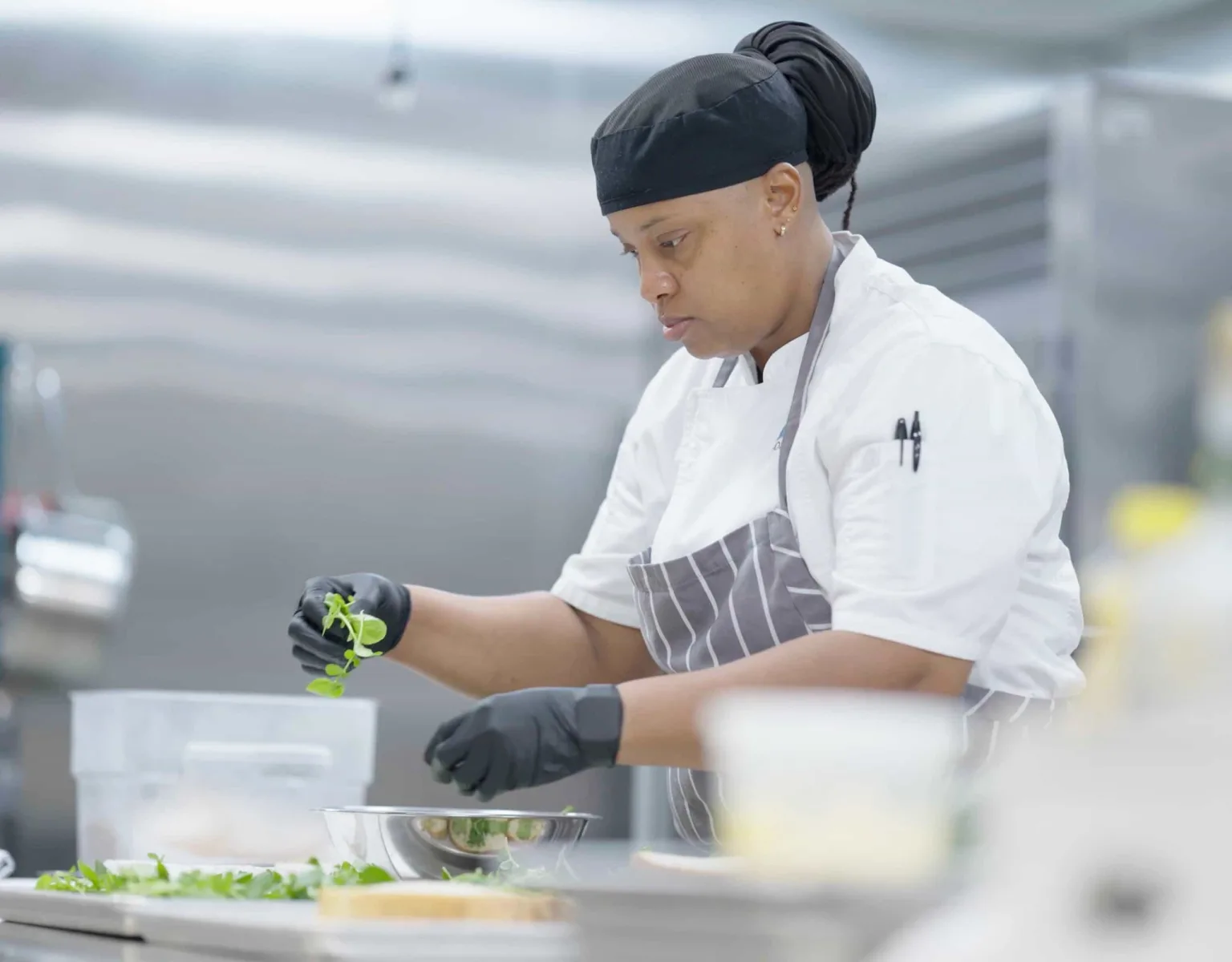 A chef preparing food