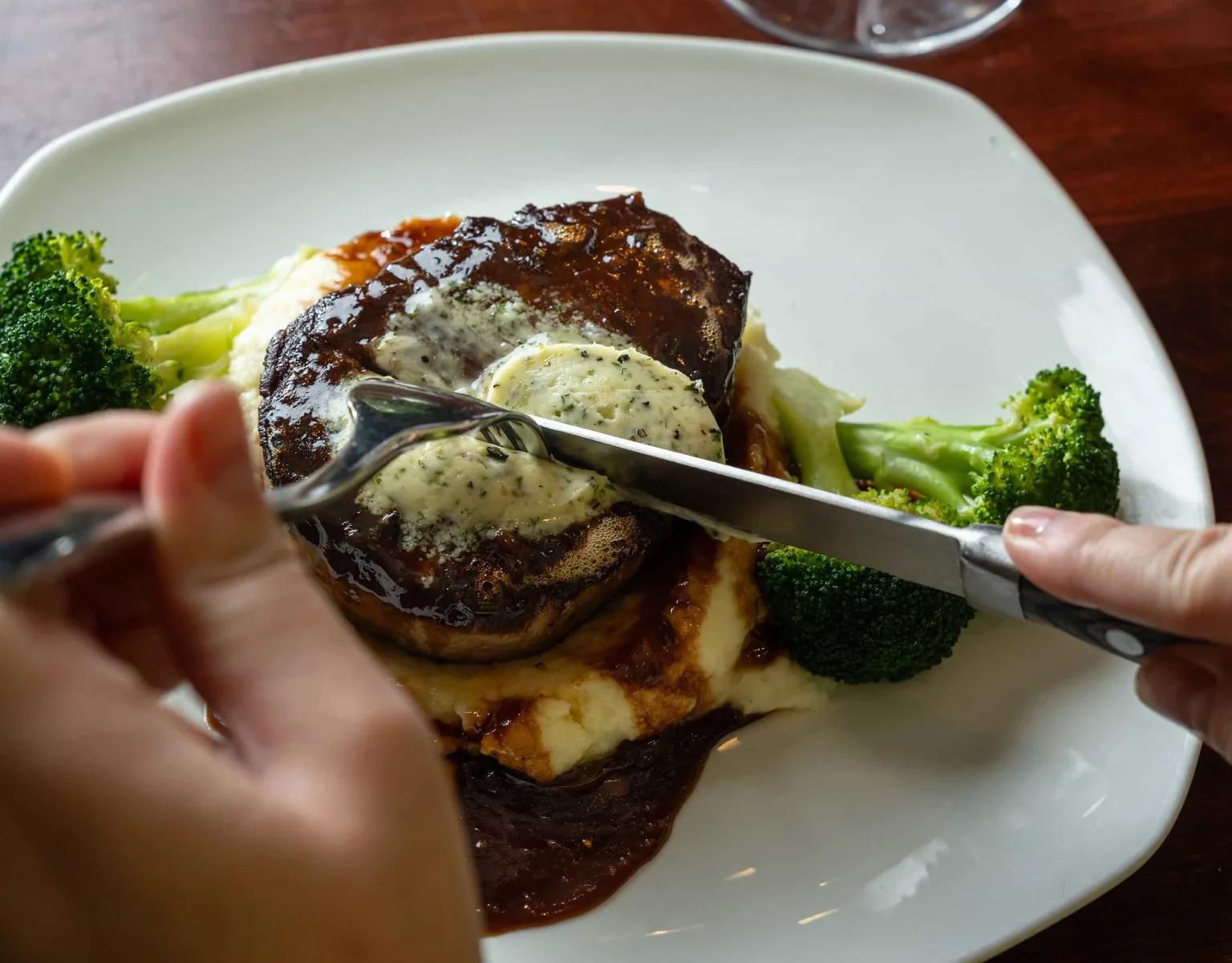 A closeup of an entrée
