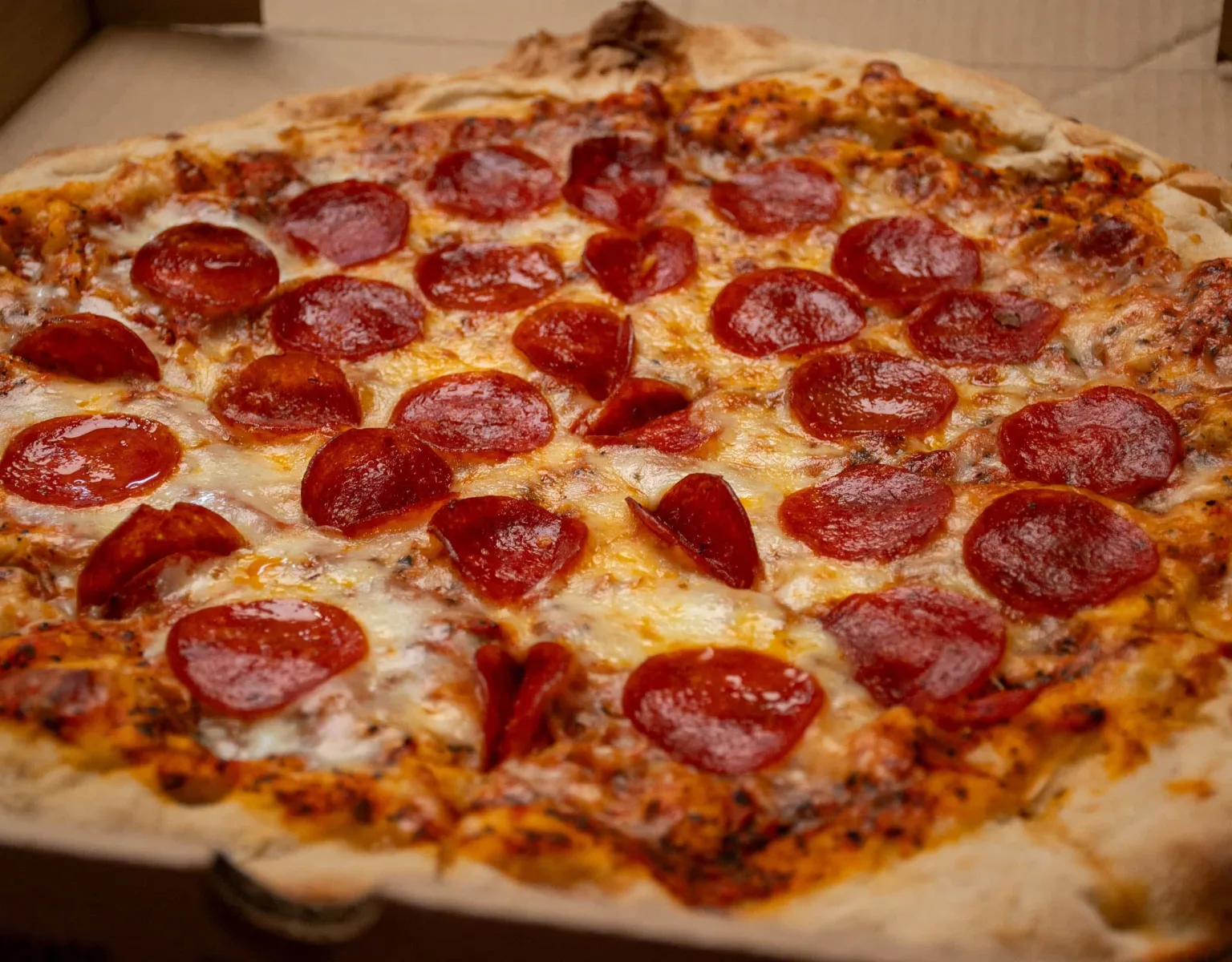 A pepperoni pizza