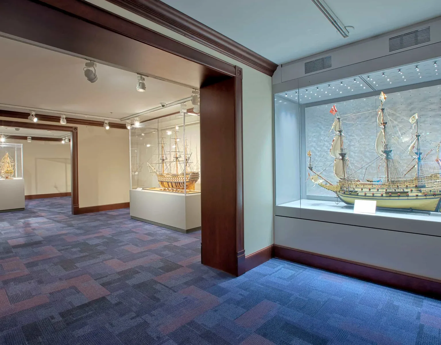 Exhibits inside Preble Hall