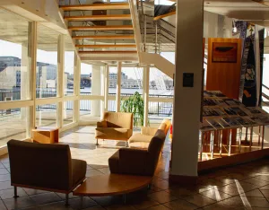 Lobby of the Robert Crown Sailing Center
