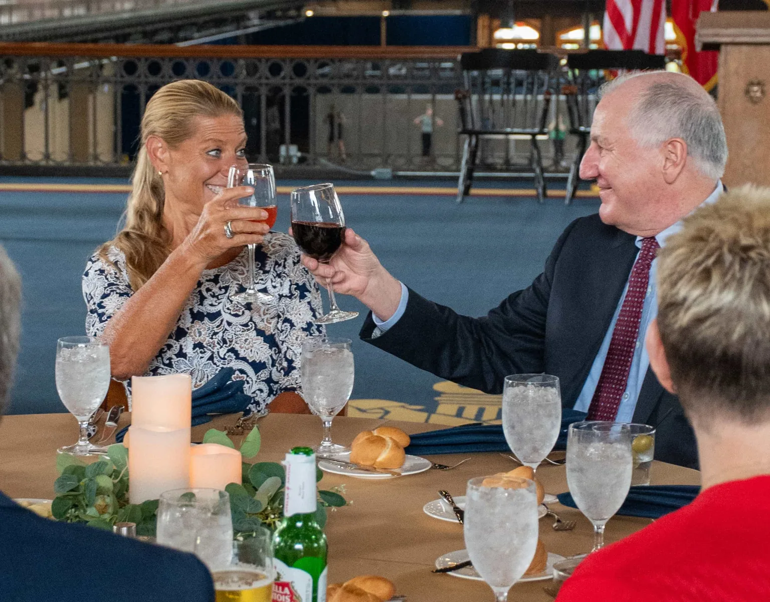 Guests toasting at an event
