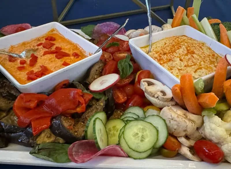 Dips with assorted vegetables