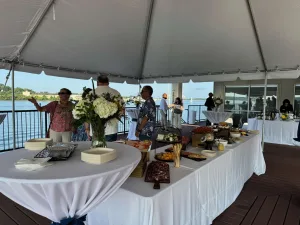 Second level outer deck of the Robert Crown Sailing Center