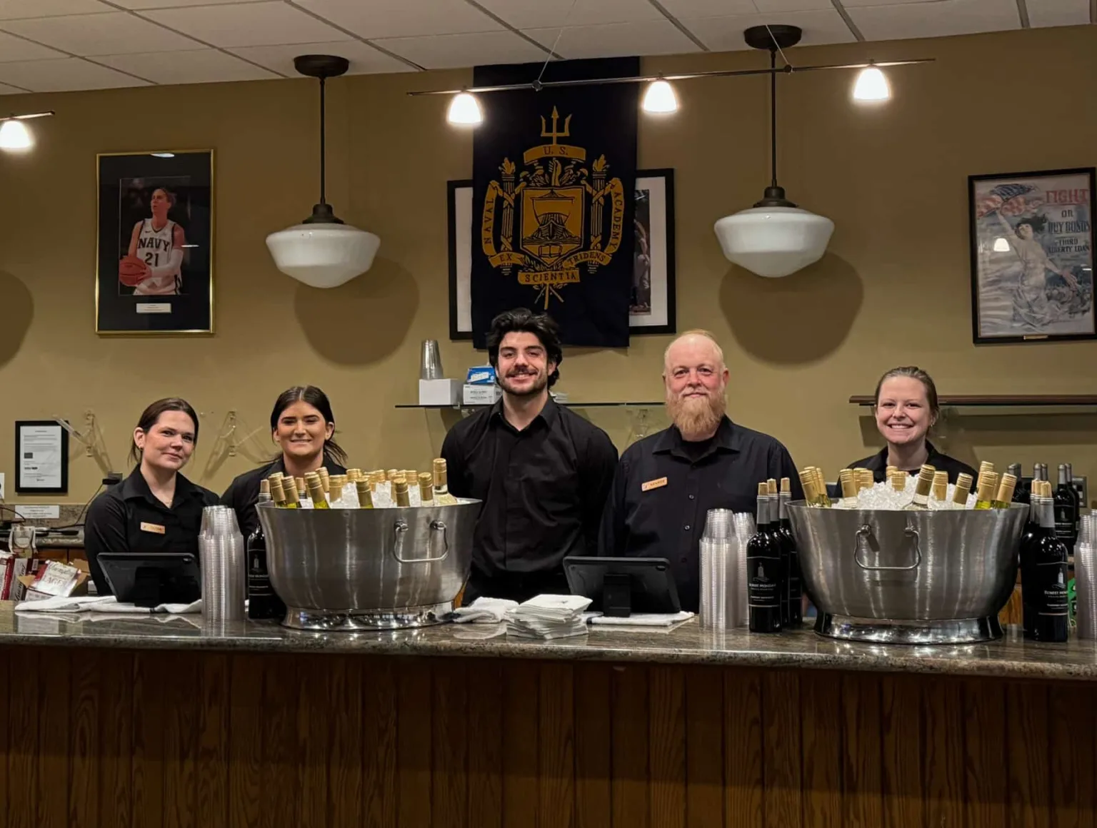 Team members at the Midshipmen Activity Center