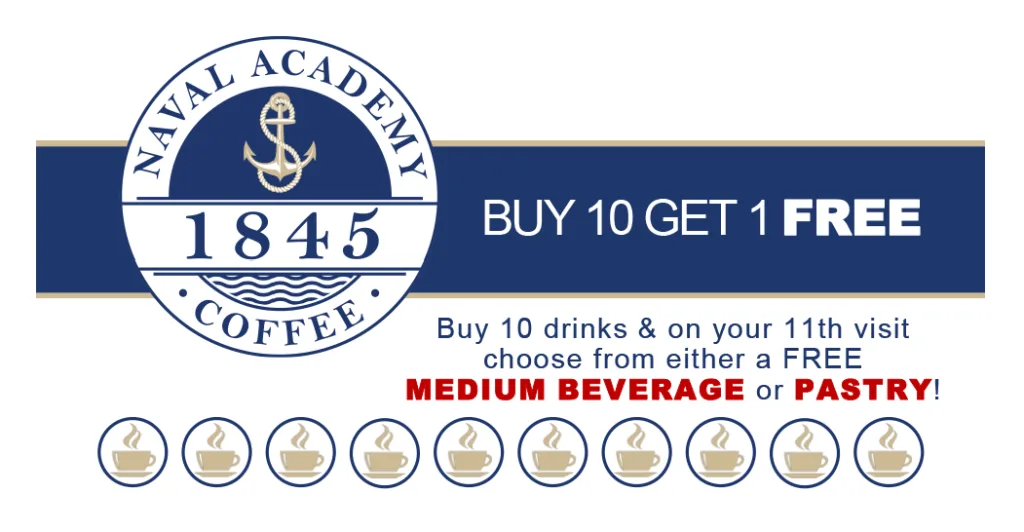 1845 Coffee loyalty card